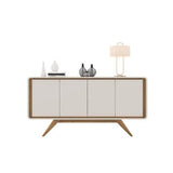 Aparador Buffet Channel Com 4 Portas Em Mdf Fabrimóveis Natureoff White