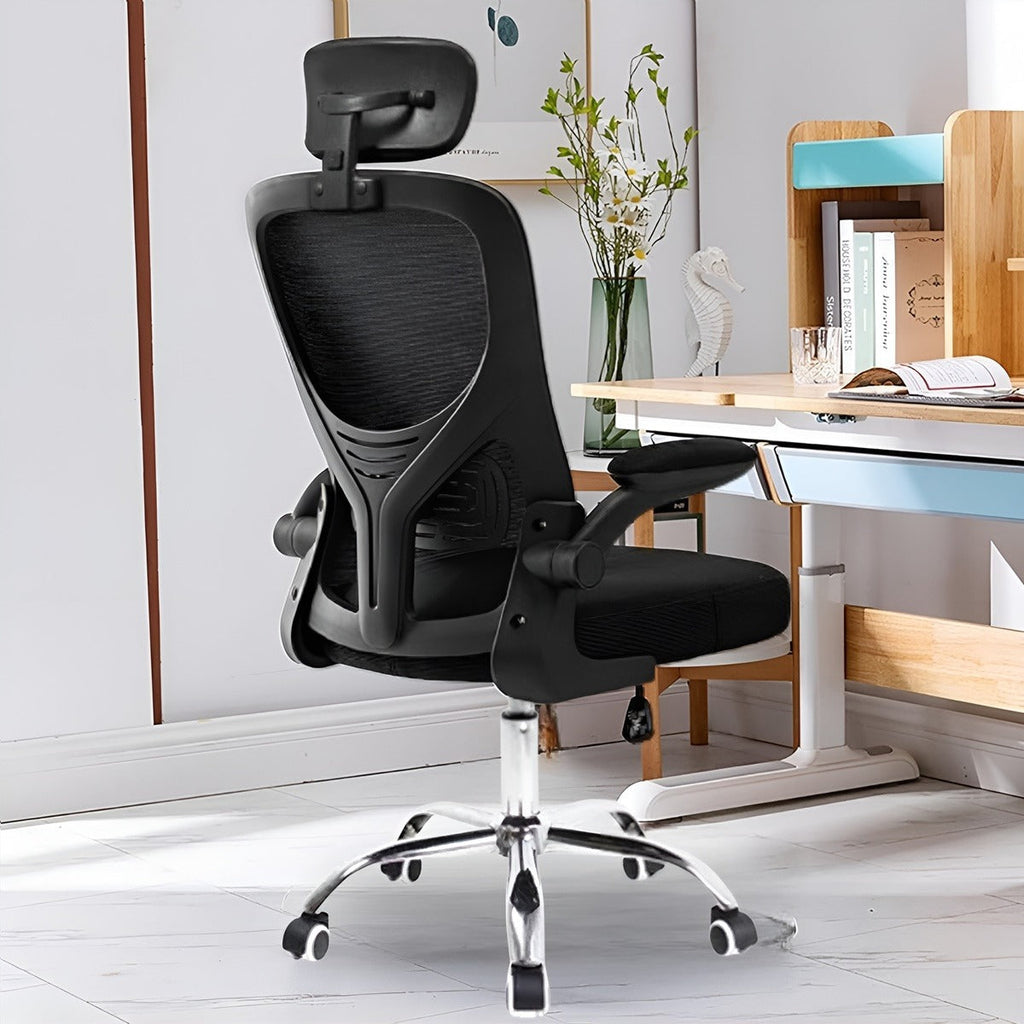 Kit 2 Cadeira De Escritório Giratória Preta Com Rodinhas Cor Preto